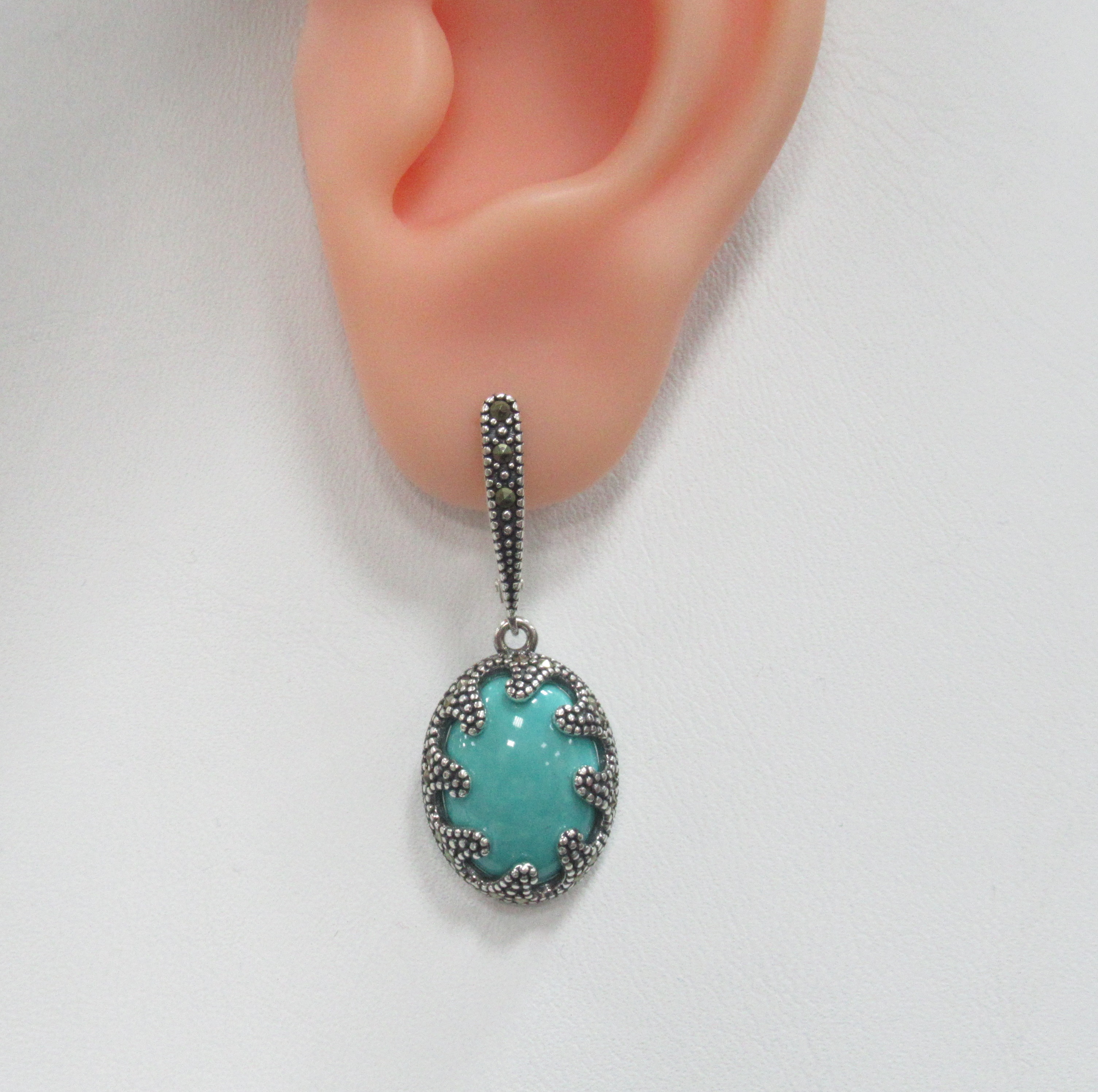 Серебряные серьги с бирюзой